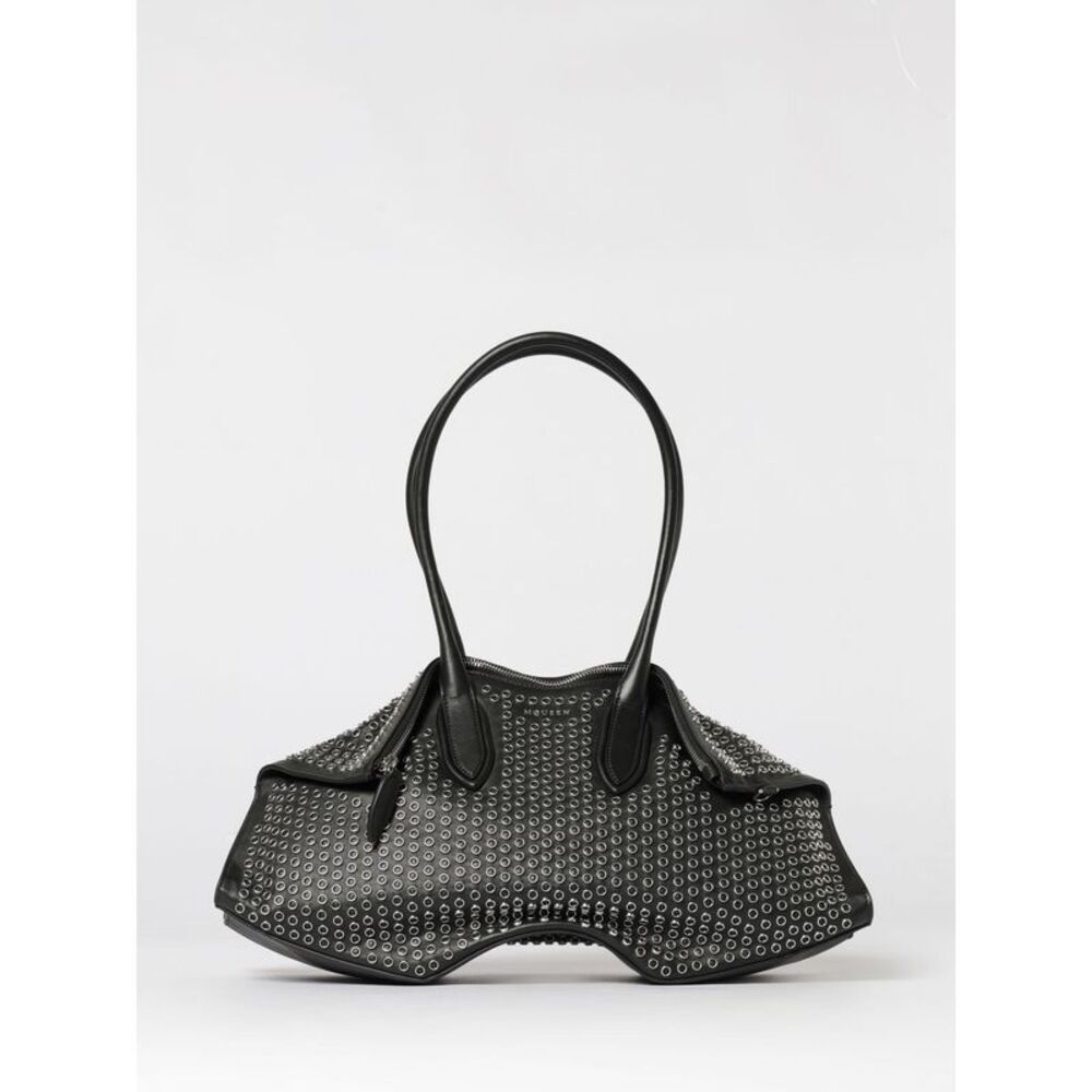 Mcqueen Women Manta Studded Leather Bag Mcqueen